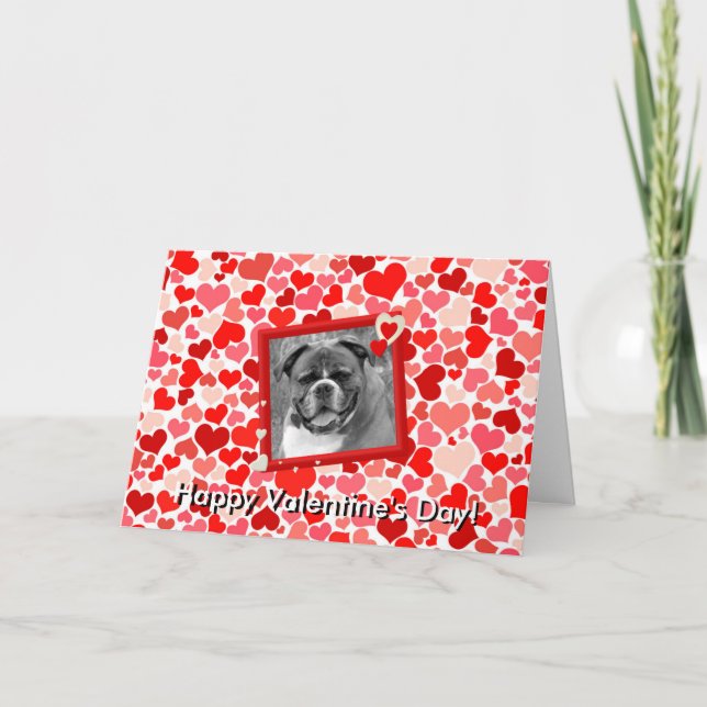 Valentines Boxer Dog Herz Grußkarte Feiertagskarte (Vorderseite)
