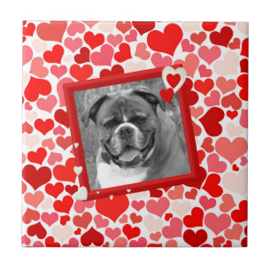 Valentines Boxer Hunde Herz Fliese
