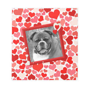 Valentines Boxer Hunde Herz Notizblock