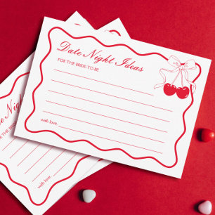 Valentines Brautparty Date Night Ideen Karte