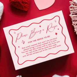 Valentines Brautparty-Rezept-Anfrage Begleitkarte