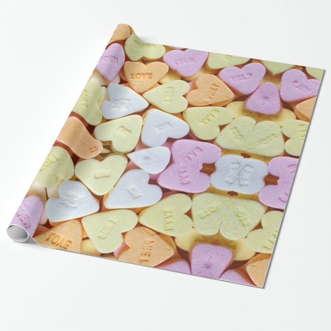 Valentines Candies Wrapping Paper Geschenkpapier (Ungerollt)