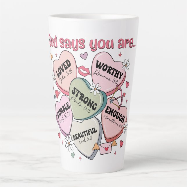  Valentine's Candy Hearts Christian  Milchtasse (Vorderseite)