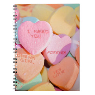 VALENTINE'S CANDY HEARTS NOTIZBLOCK