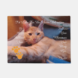 Valentine's Cat Pawprint Humor Cat Photo Fußmatte