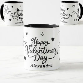 Valentines Cherub & Romantic Doodle Personalized Tasse