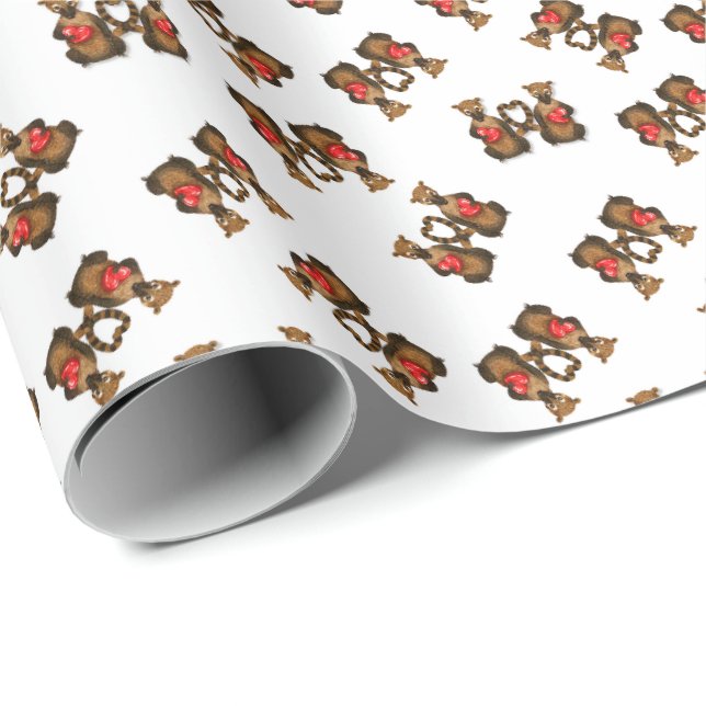 Valentine's Coati Pairs Geschenkpapier (Rolleneckpunkt)