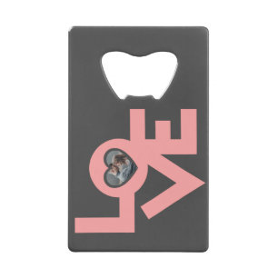 Valentines Couple Heart Custom Personalisiert Foto Geldbeutel Flaschenöffner