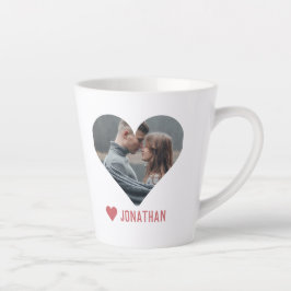 Valentines Couple Heart Custom Personalisiert Foto Milchtasse
