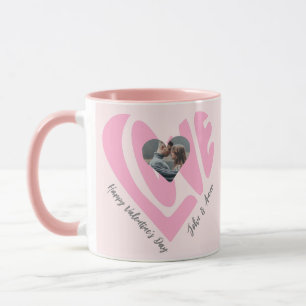 Valentines Couple Heart Custom Personalisiert Foto Tasse