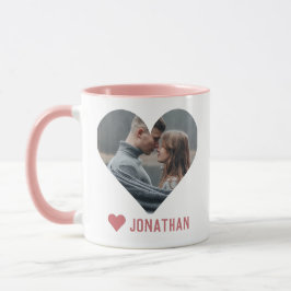 Valentines Couple Heart Custom Personalisiert Foto Tasse