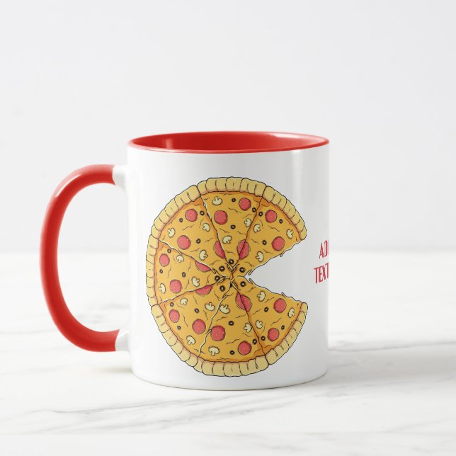Valentines Couples Matching Niedlich Pizza Boy Tasse (Links)