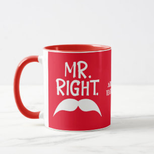Valentines Couples Mr Right Couple Matching Tasse