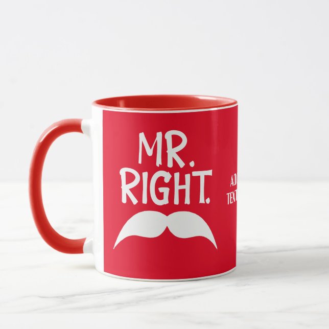 Valentines Couples Mr Right Couple Matching Tasse (Links)