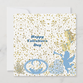 Valentines Cupid Blue Gold Sparkasse Romantische N