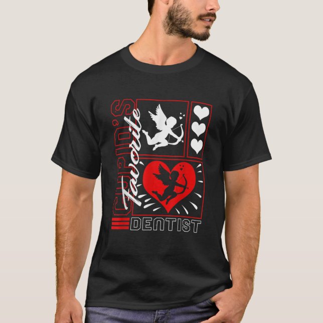 Valentines Cupids Lieblings-Zahnarzt Herz Dental H T-Shirt (Vorderseite)