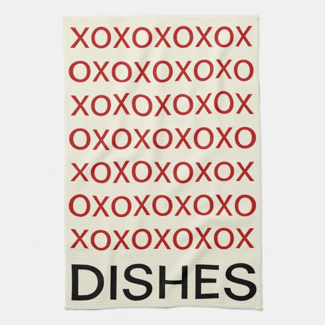 VALENTINE'S DAHUGS AND KISSES KÜCHE DISH TOWEL HANDTUCH (Vertikal)