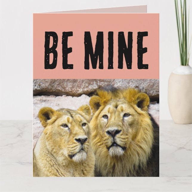 VALENTINE'S DALION LION COUPLE GREETING CARD KARTE (Vorderseite)