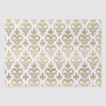 Valentine's Damask von elegantem Weiß- und Goldher
