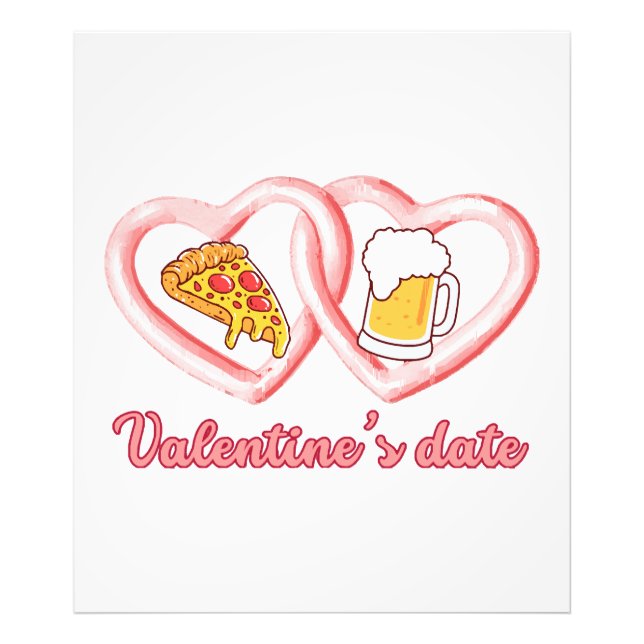 Valentine's Date Pizza Beer Fotodruck (Vorne)