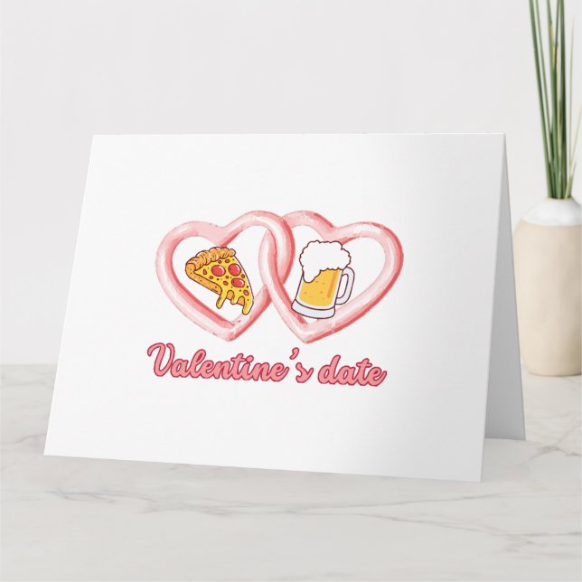 Valentine's Date Pizza Beer Karte (Vorderseite)