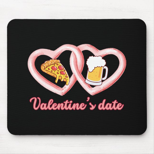 Valentine's Date Pizza Beer Mousepad (Vorne)