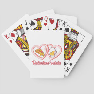 Valentine's Date Pizza Beer Spielkarten