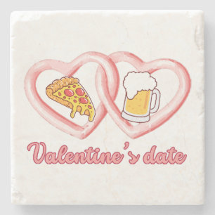 Valentine's Date Pizza Beer Steinuntersetzer