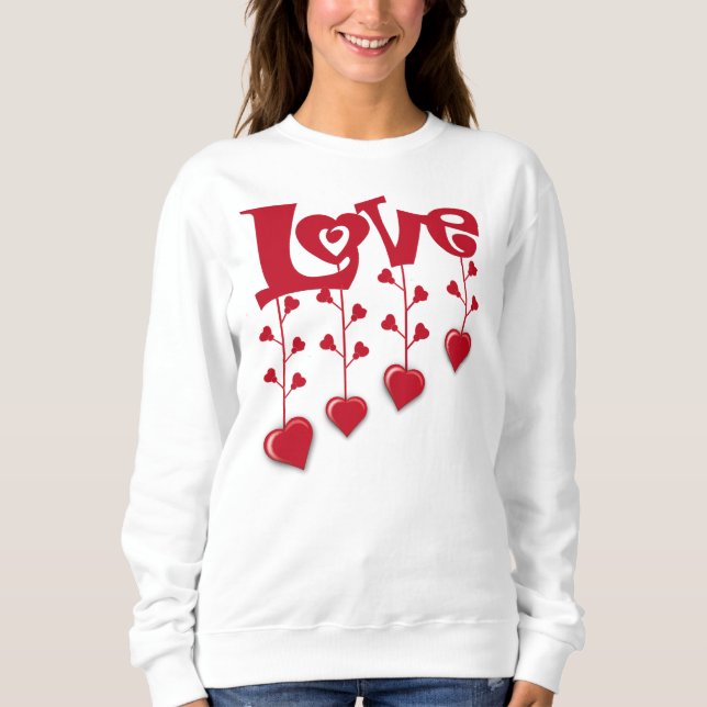 VALENTINE's DAY 2026 LIEBE RED HEART Sweatshirt (Vorderseite)