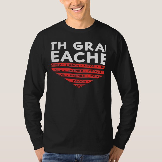 Valentines Day 4th Grade Teacher Appreciation Hear T-Shirt (Vorderseite)