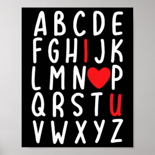 Valentine's Day Abc I Liebe You Heart Teacher Gesc Poster
