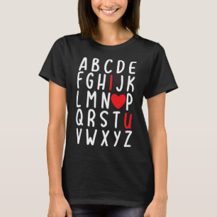 Valentine's Day Abc I Liebe You Heart Teacher Gesc T-Shirt