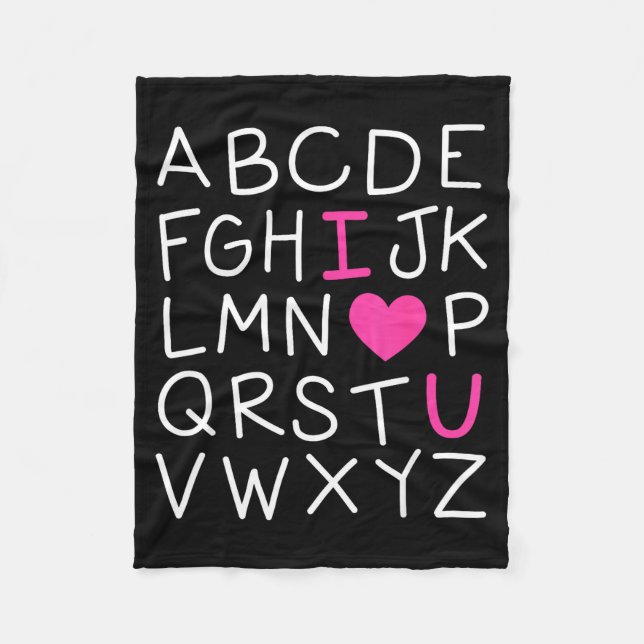 Valentines Day Abc I Love You Alphabet Teacher Gir Fleecedecke (Vorderseite)