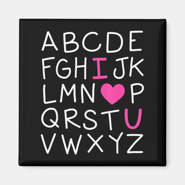 Valentines Day Abc I Love You Alphabet Teacher Gir Magnet (Vorne)