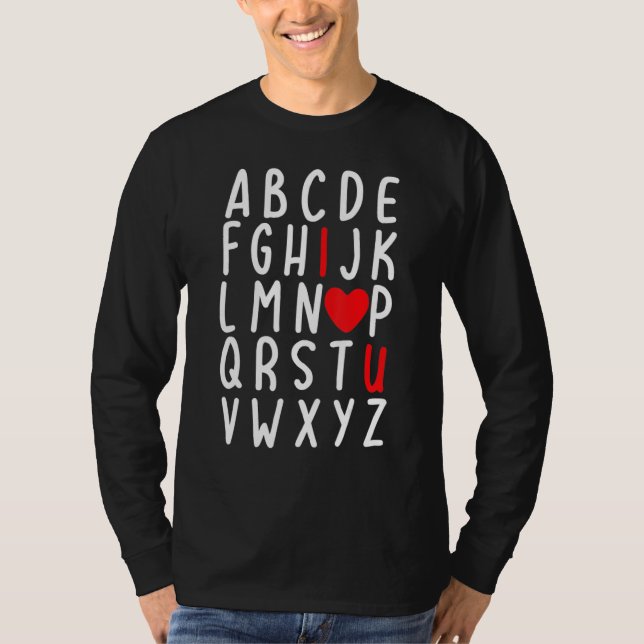 Valentine's Day ABC I Love You Heart Teacher Kids  T-Shirt (Vorderseite)
