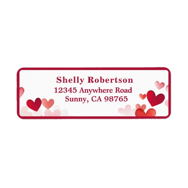 Valentine's Day Address Labels - Rot und Rosa Herz (Vorne)