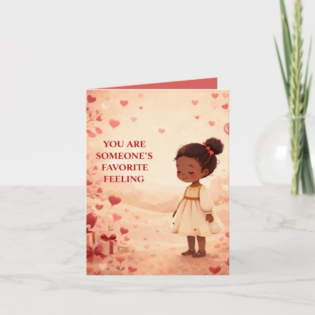 Valentine's Day African American Greeting Card Einladung (Vorderseite)