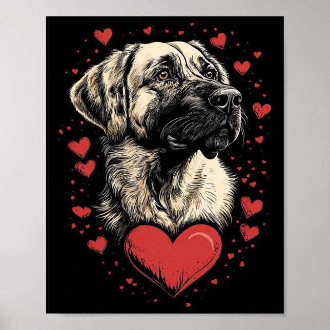 Valentine's Day Anatolian Shepherd Dog  Poster (Vorne)