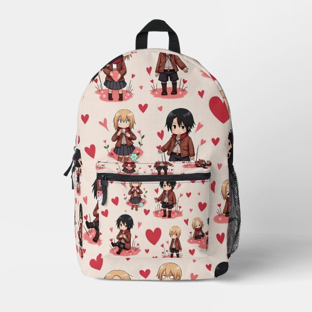 VALENTINE'S DAY ANIME BACKPACK BEDRUCKTER RUCKSACK (Vorderseite)