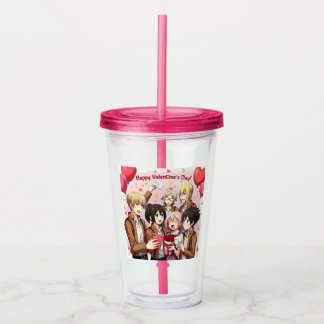 VALENTINE'S DAY ANIME CLEAR TUMBLER ACRYLTRINKBECHER