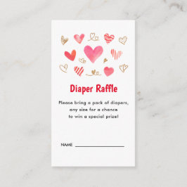 Valentines Day Baby Duwer Diaper Raffle Tickets Begleitkarte