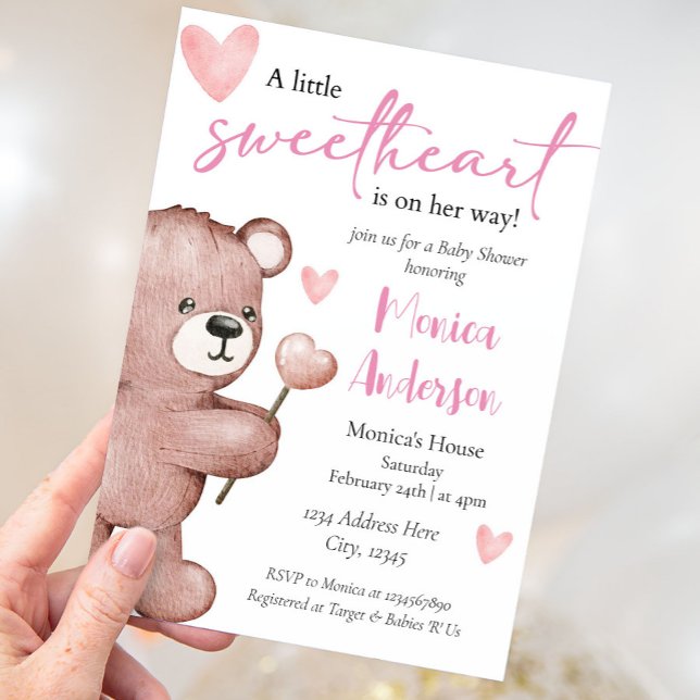 Valentine's Day Baby Shower Girl Einladung (Von Creator hochgeladen)