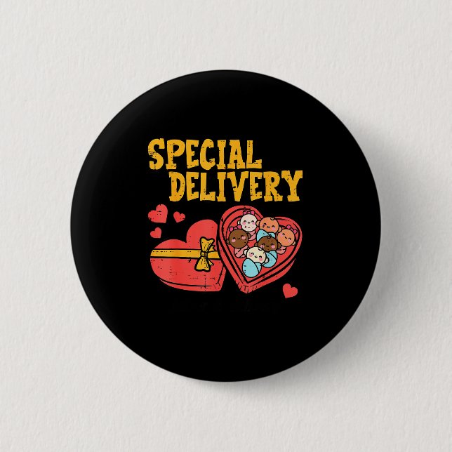 Valentines Day Baby Special Labor Delivery Nurse W Button (Vorderseite)