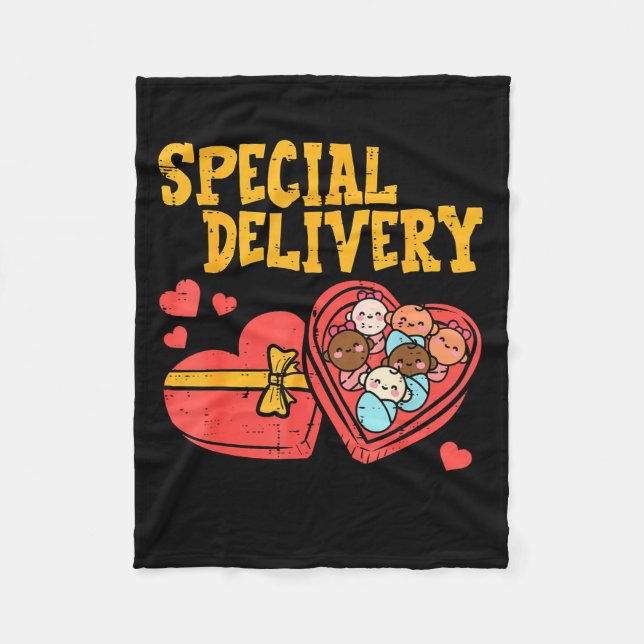 Valentines Day Baby Special Labor Delivery Nurse W Fleecedecke (Vorderseite)