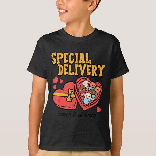 Valentines Day Baby Special Labor Delivery Nurse W T-Shirt (Vorderseite)