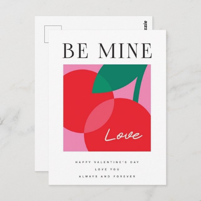 Valentine's Day  Be Mine Valentine's Day Card Postkarte (Vorne/Hinten)