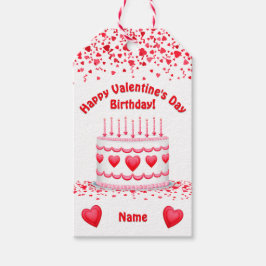 Valentine's Day Birthday Cake Custom Candles Geschenkanhänger