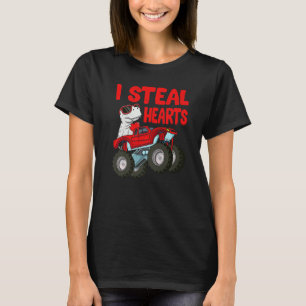Valentine's Day Boys Kinder Kinder Dino Trex T-Shirt