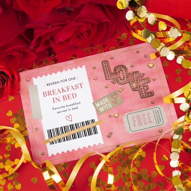 Valentine's Day Breakfast Bed Love Couples Coupon (Von Creator hochgeladen)