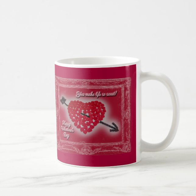 Valentine's Day Candy Heart Gruß Tasse (Rechts)